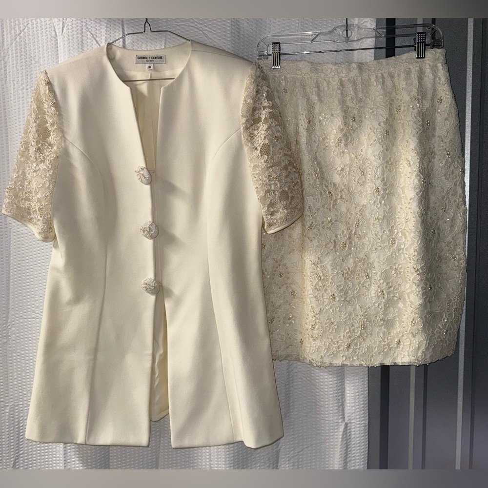 George F. Couture blazer with matching skirt set size 10